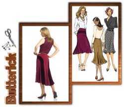 4859 BUTTERICK EASY LINED A-SKIRT CONTRAST PANELS OR NOT PATTERN 6-12 UNCUT